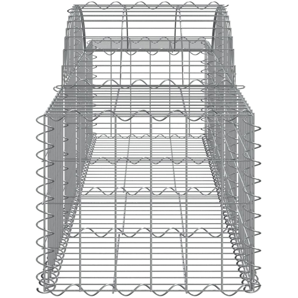vidaXL Silver Galvanised Iron Arched Gabion Basket 200 x 50 x 40/60cm 9 Pack Image 3
