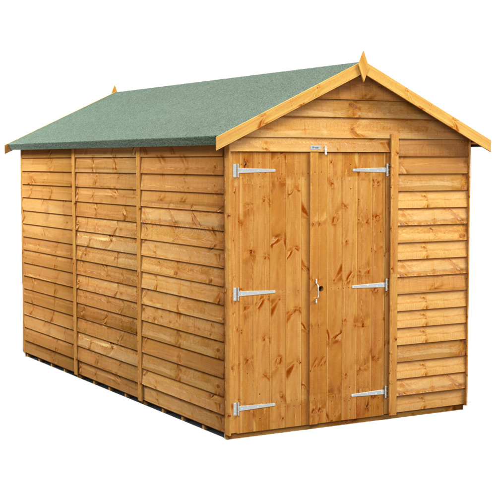 Power Sheds 12 x 6ft Double Door Overlap Apex Wooden Shed Image 1