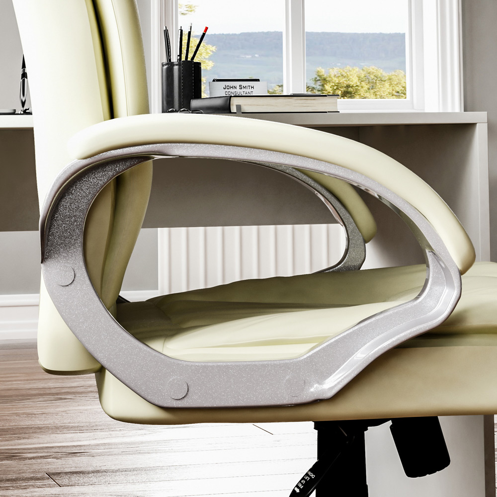 Vida Designs Charlton Cream Swivel Office Chair Image 6