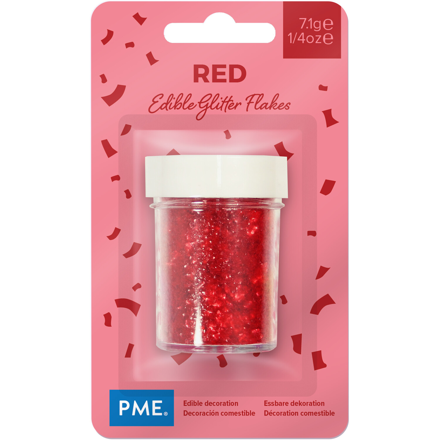 Edible Glitter Flakes - Red Image 1
