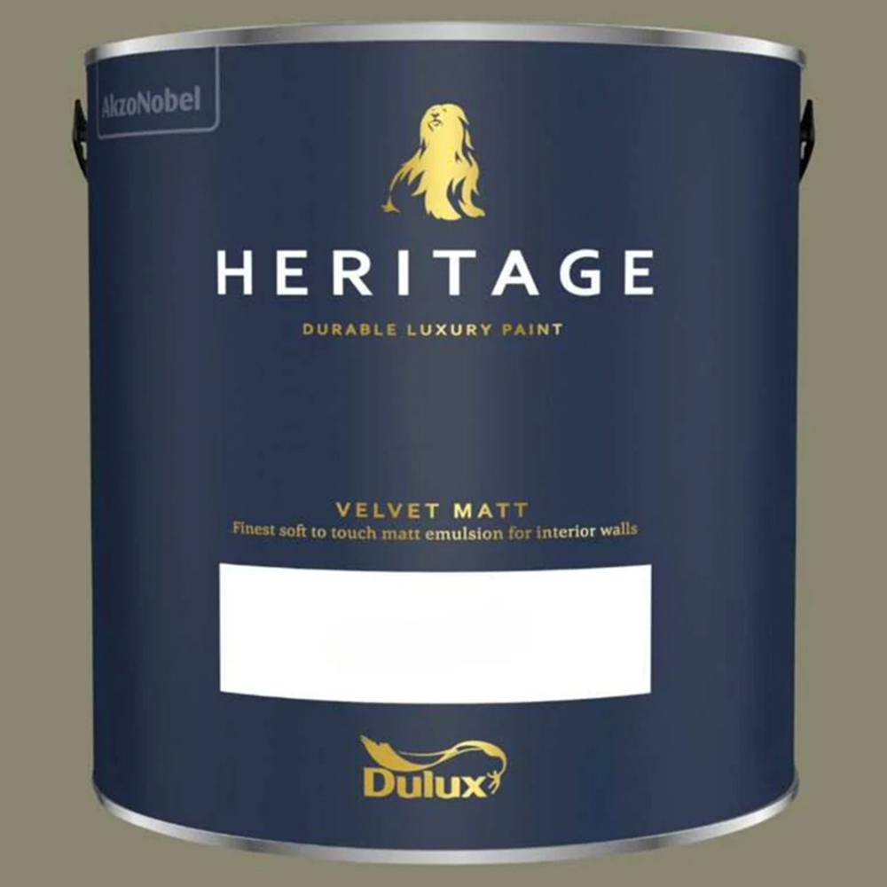 Dulux Heritage Walls and Ceilings DH Drab Velvet Matt Emulsion Paint 2.5L Image 2