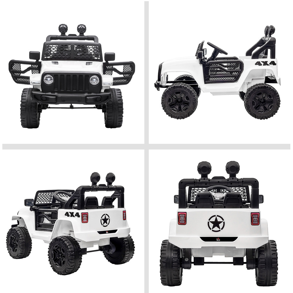 HOMCOM Kids Black Electric Off-Road Ride On Car Toy Truck 3-6 Years Image 3