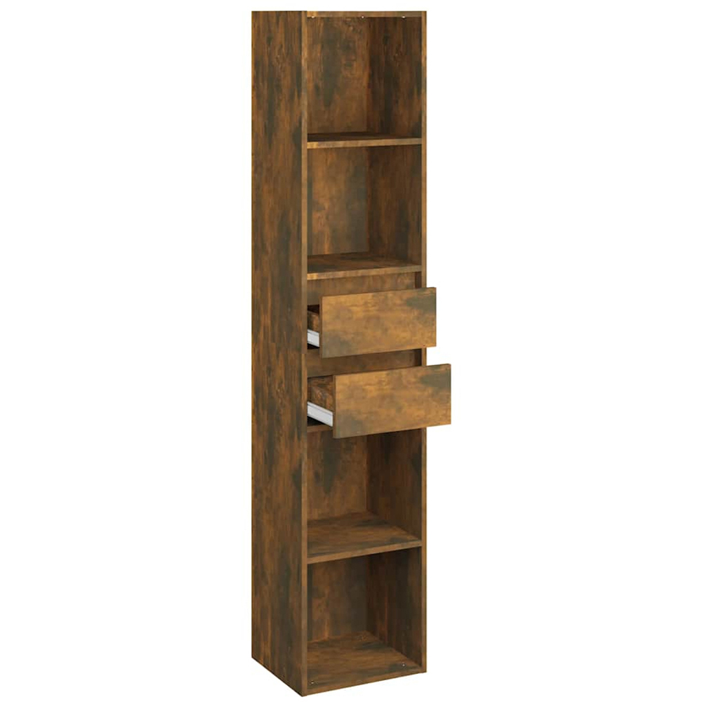 vidaXL 2 Drawer 4 Shelf Smoked Oak Bookcase Image 5