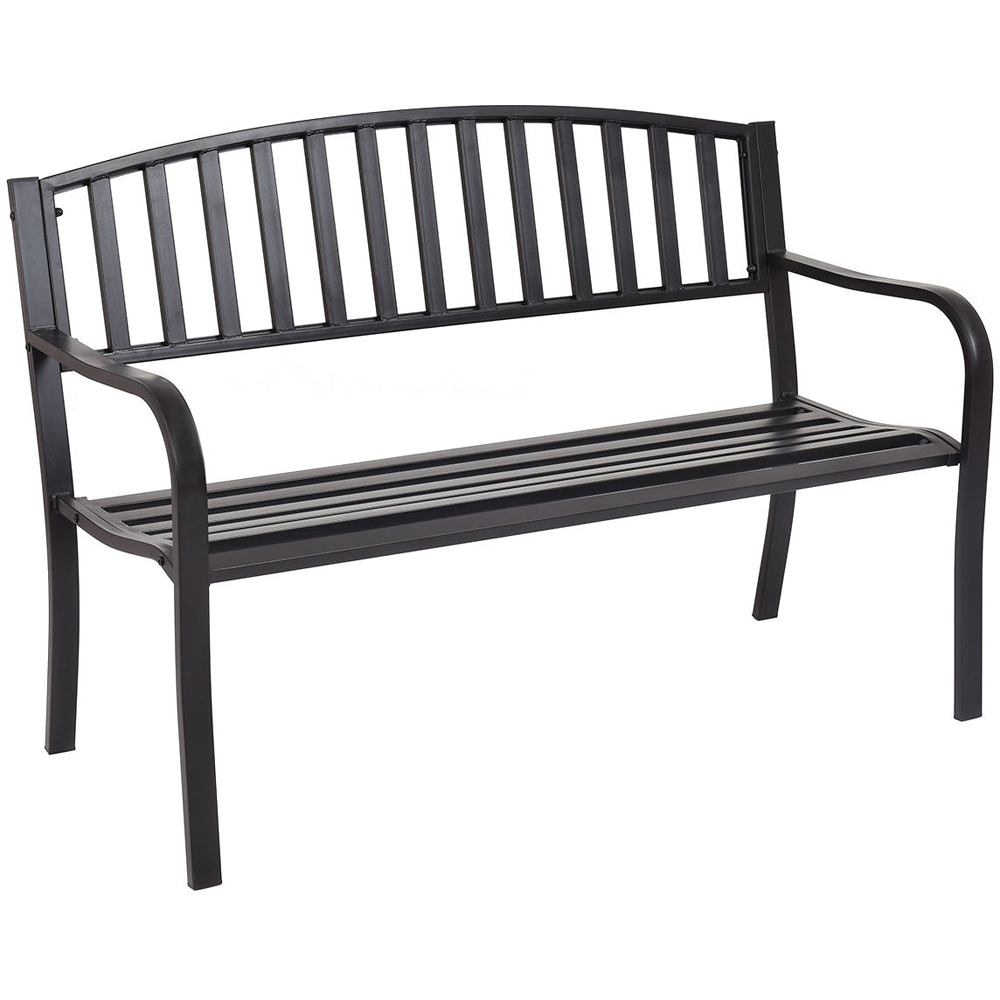 Costway Steel Streak Design Garden Bench Image 2