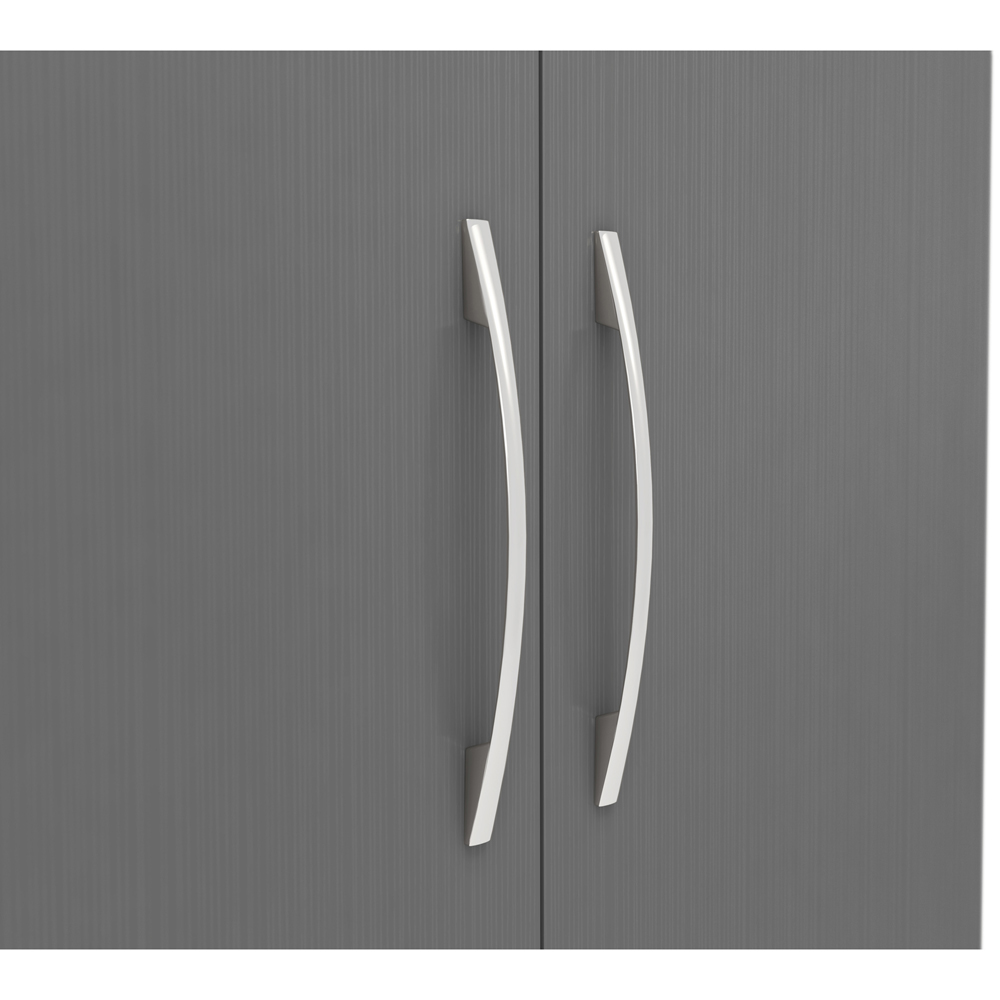 Seconique Nevada 2 Door 3D Effect Grey Petite Open Shelf Wardrobe Image 2