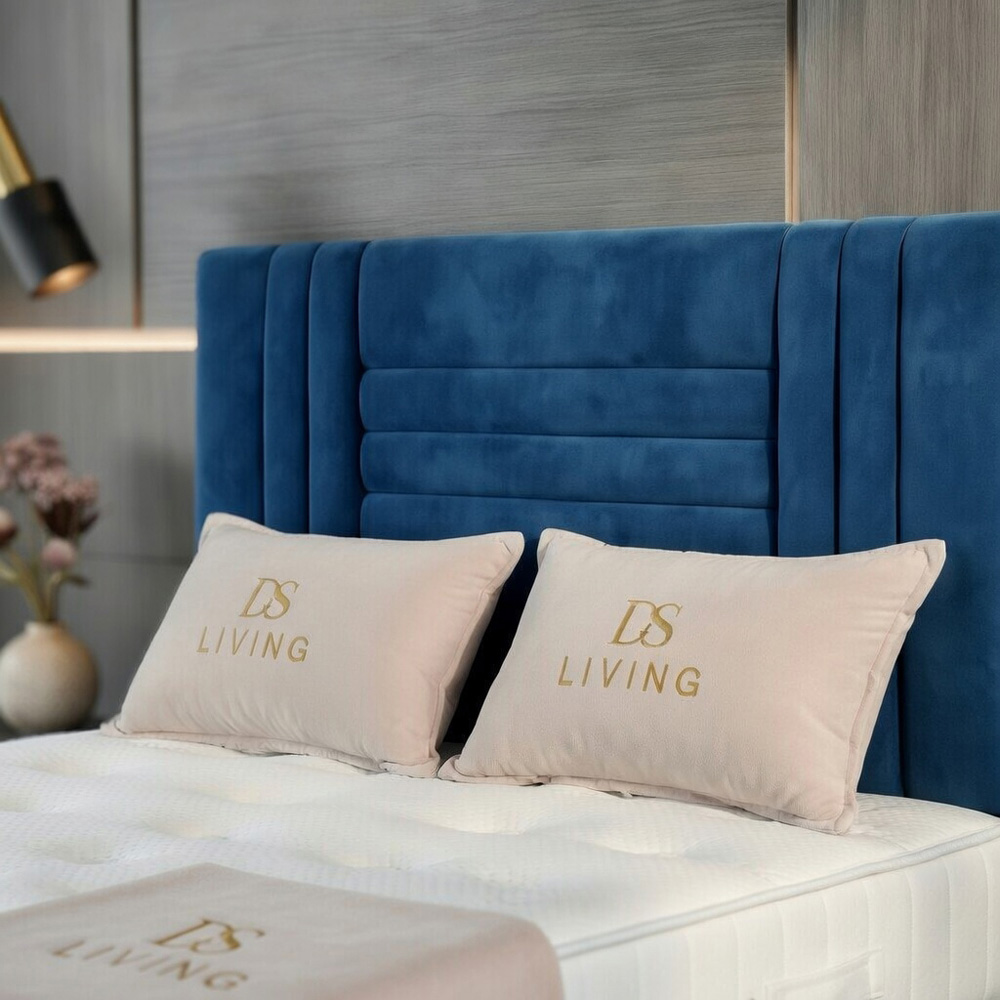 DS Living Orion Single Blue Plush Ottoman Bed Image 3