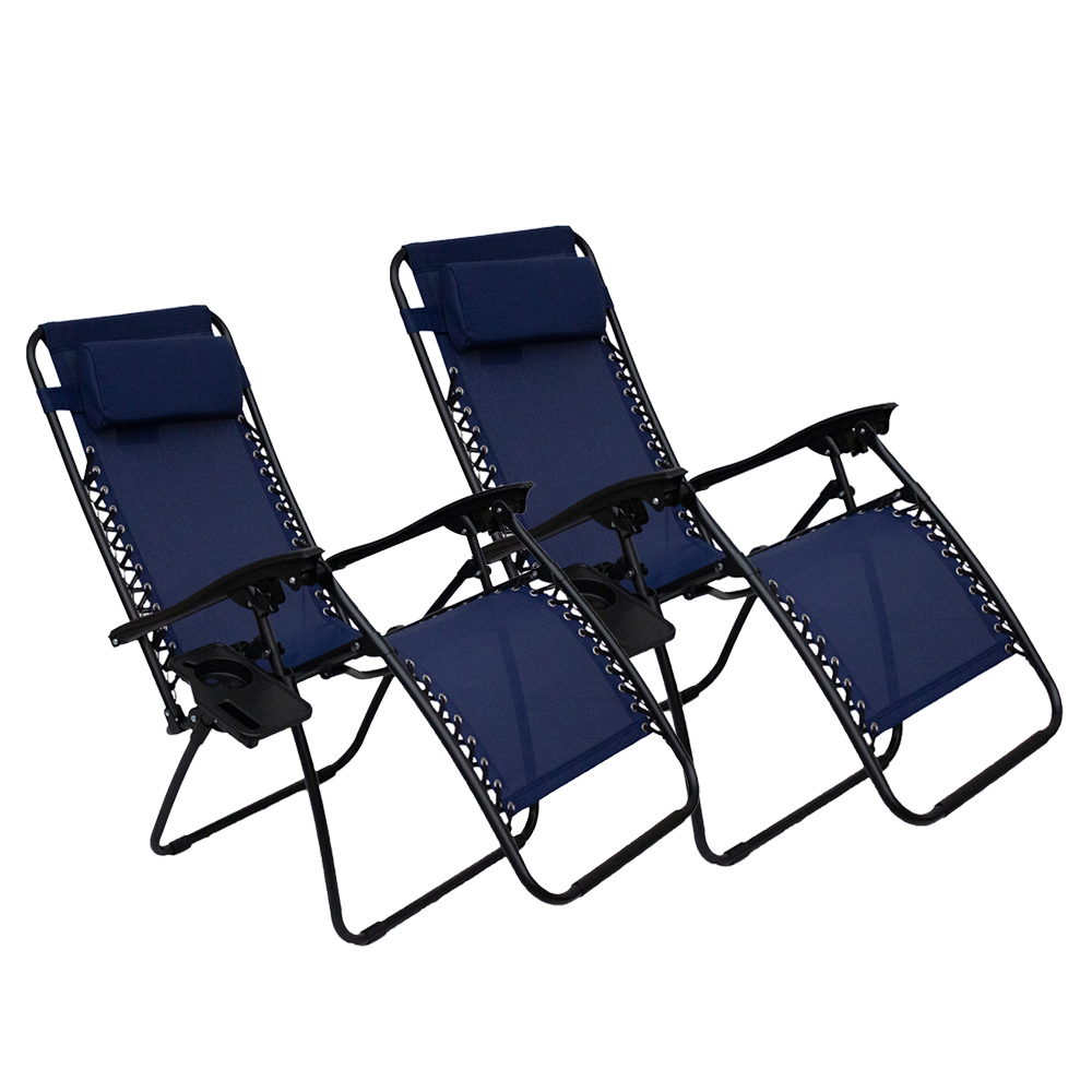 Royalcraft Set of 2 Blue Zero Gravity Relaxer Chairs Image 2