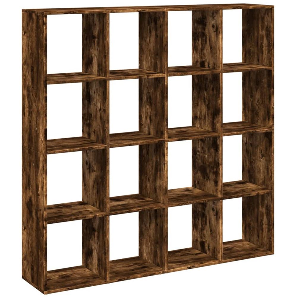 vidaXL 16 Shelf Smoked Oak Bookcase Image 3