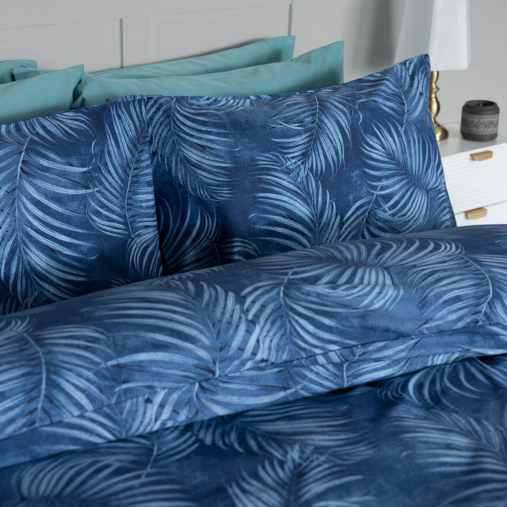 Serene Super King Size Blue Eden Duvet Cover Set Wilko