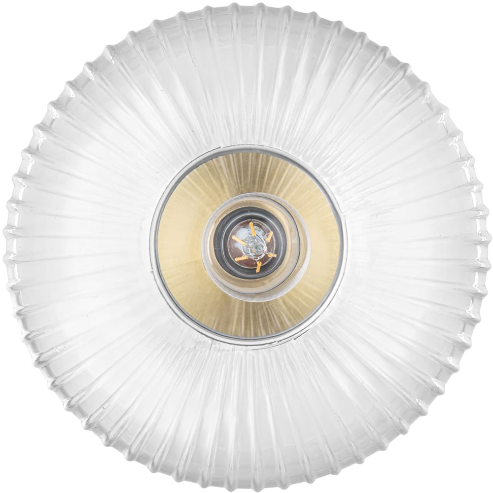 Cosylyte Maple Modern Ribbed Glass Brass Base Ceiling Light Image 3