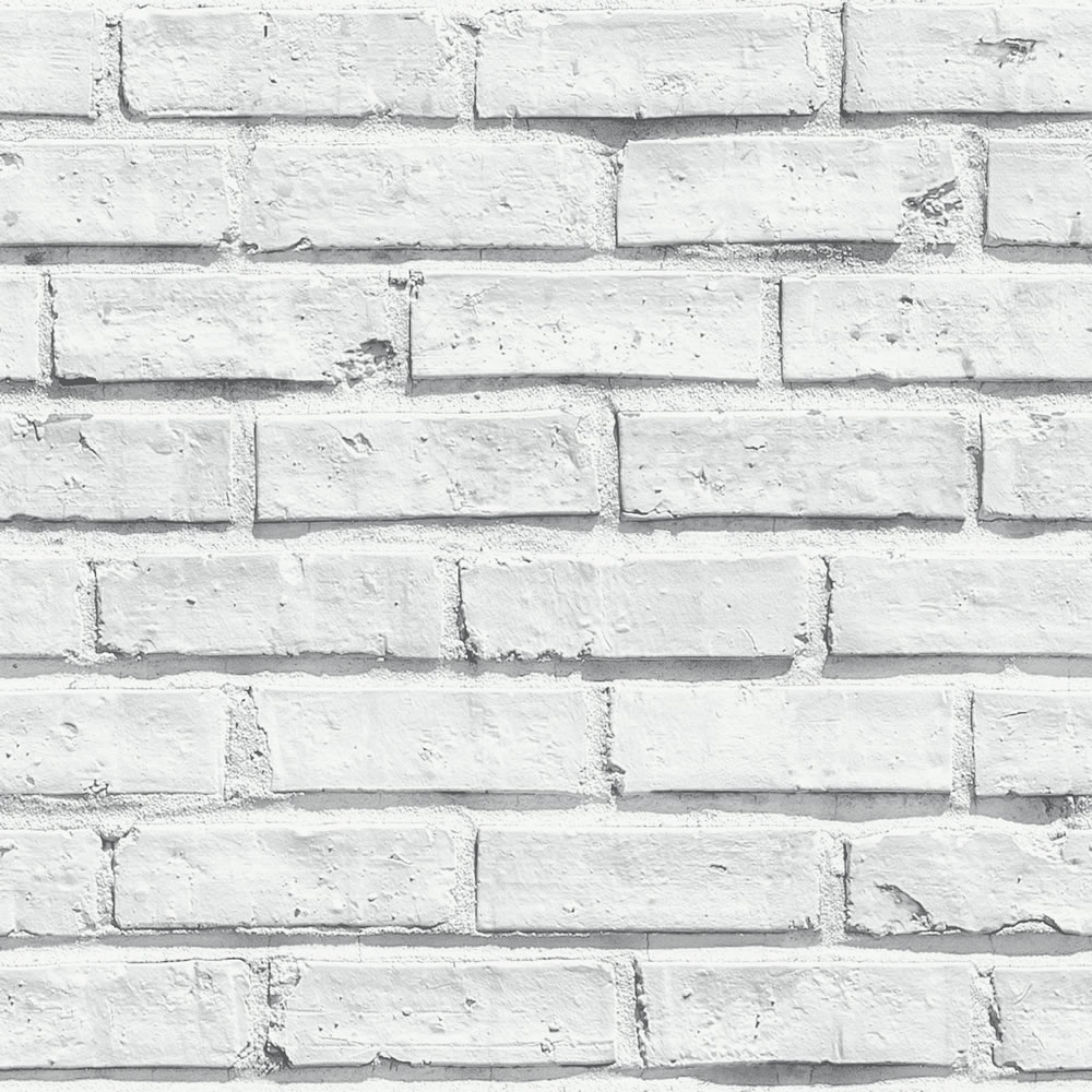 Arthouse White Brick Wallpaper Image 1