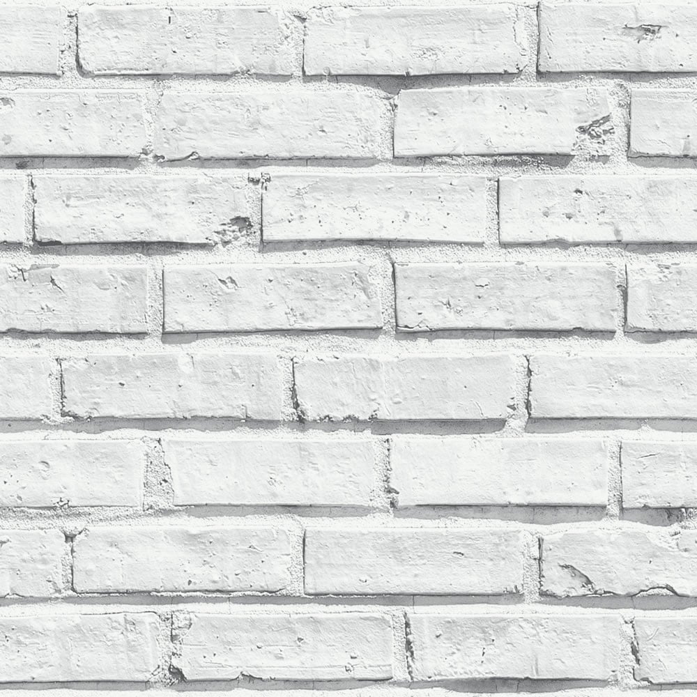 Arthouse White  Brick  Wallpaper Wilko