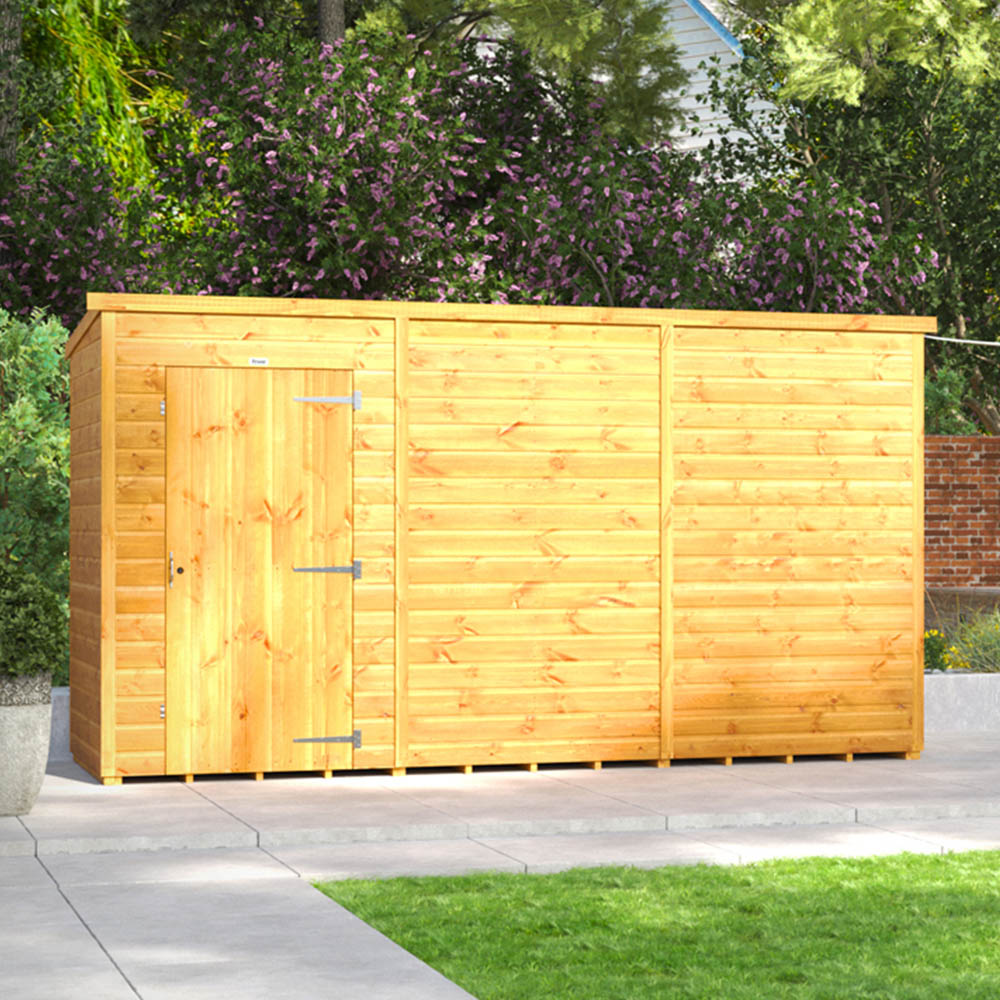 Power Sheds 12 x 4ft Pent Wooden Shed Image 2
