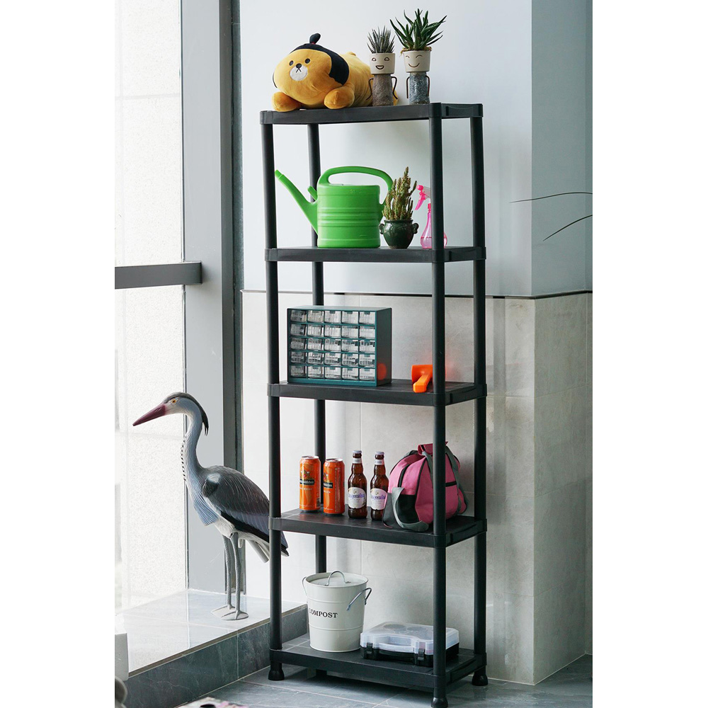 Gr8 Home 4 Shelf Black Plastic Storage Unit Image 6