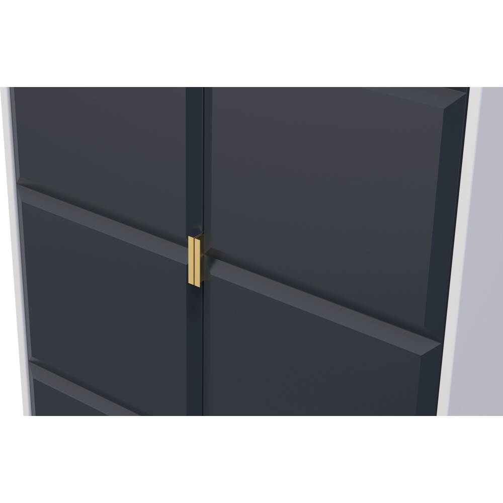 Crowndale Cube 2 Door Matt Indigo and White Wardrobe Ready Assembled Image 5