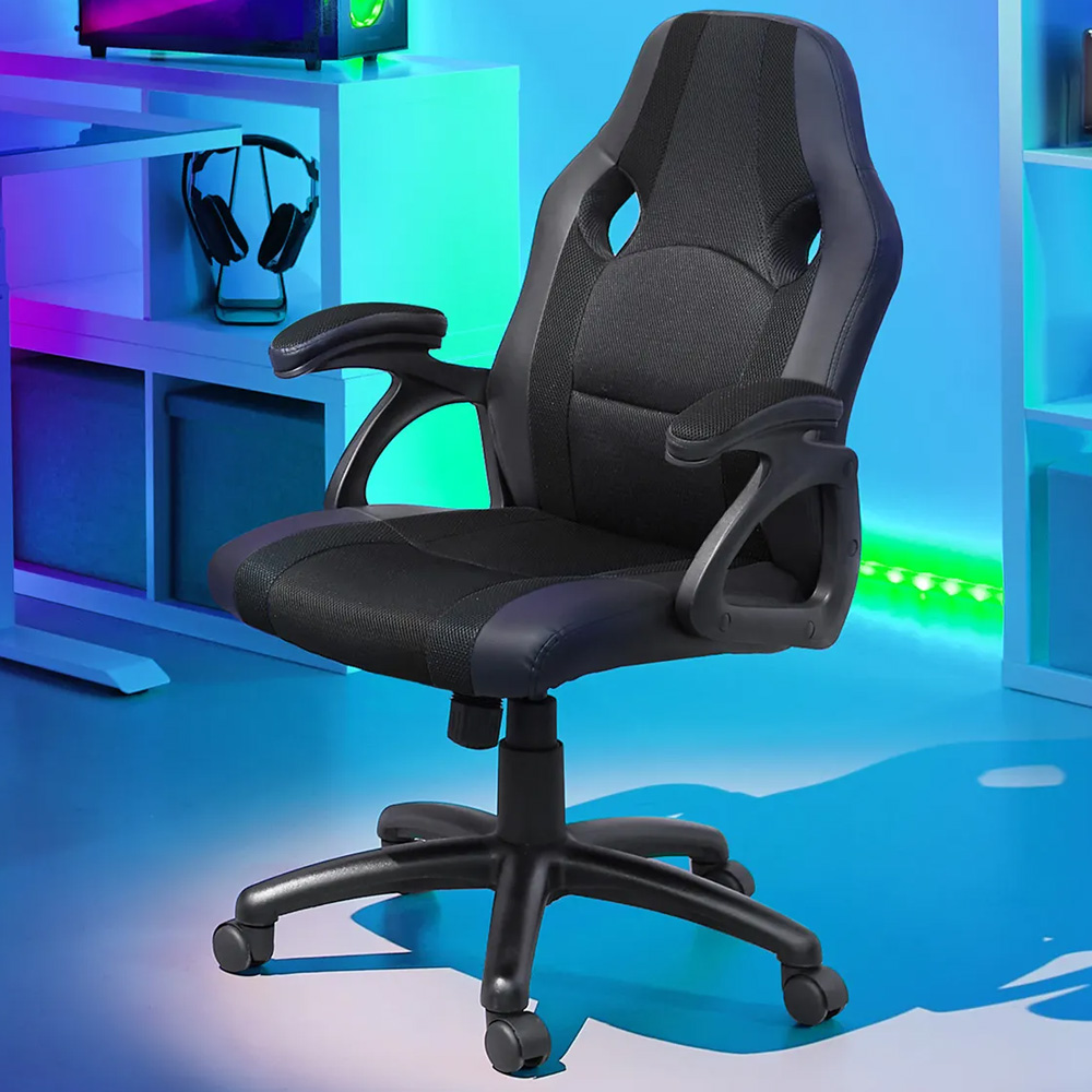 tectake Benny Black Gaming Chair Image 1
