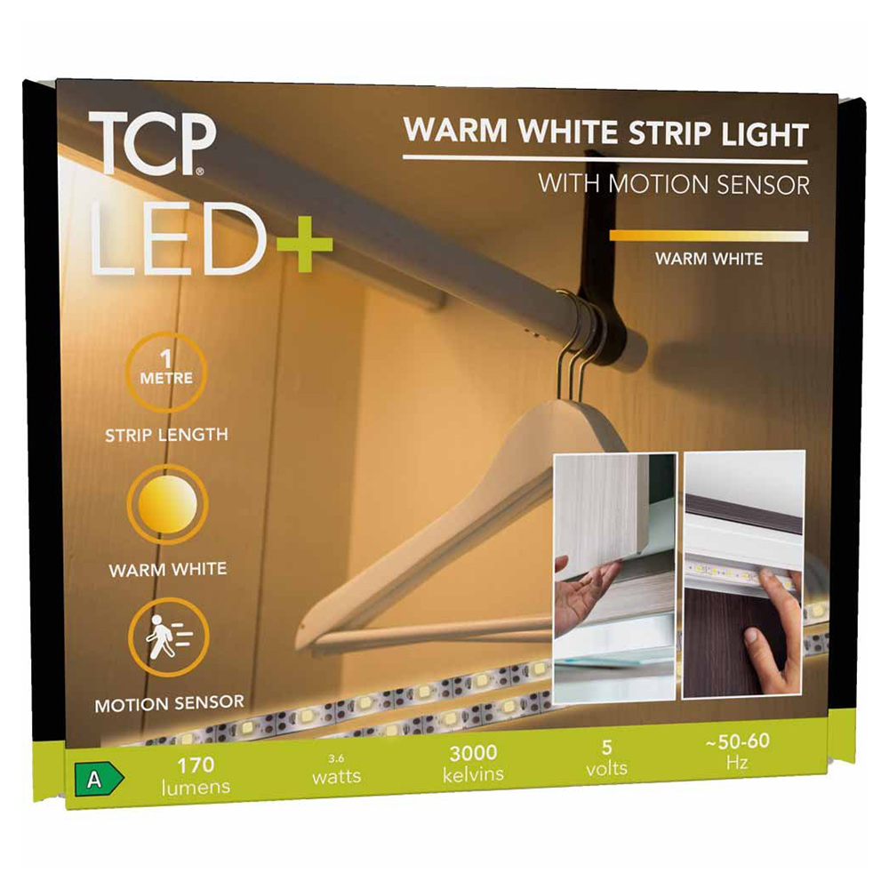TCP Tape Light with Sensor Warm White 1m Image 3