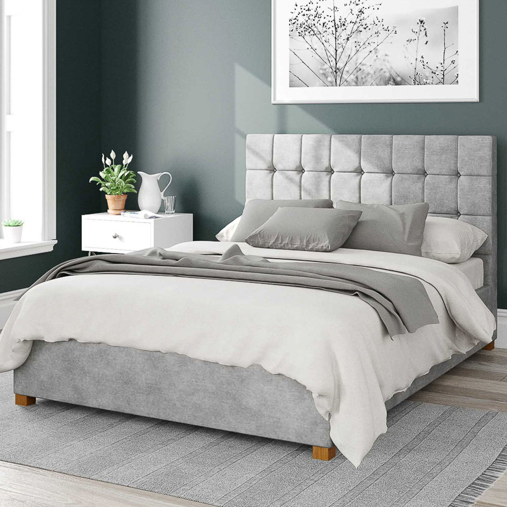 Aspire Sinatra King Size Silver Kimiyo Linen Ottoman Bed Image 1