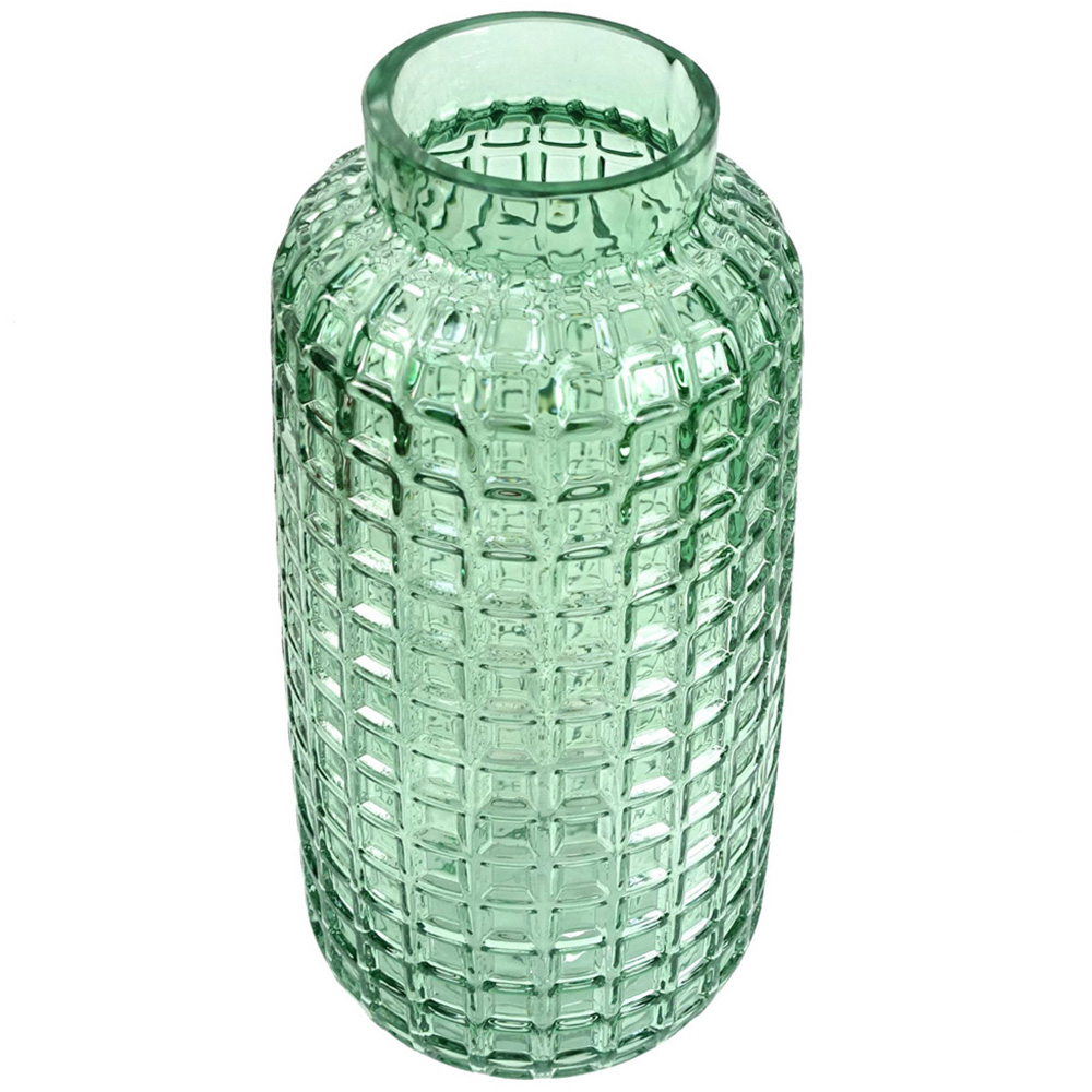 Leaf Green Cube Glass Vase 30cm Image 2