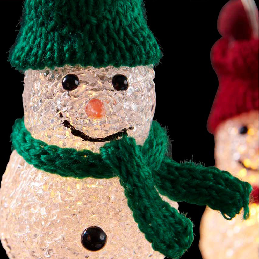 Wilko Battery-Operated Acrylic Snowman String Lights Image 2
