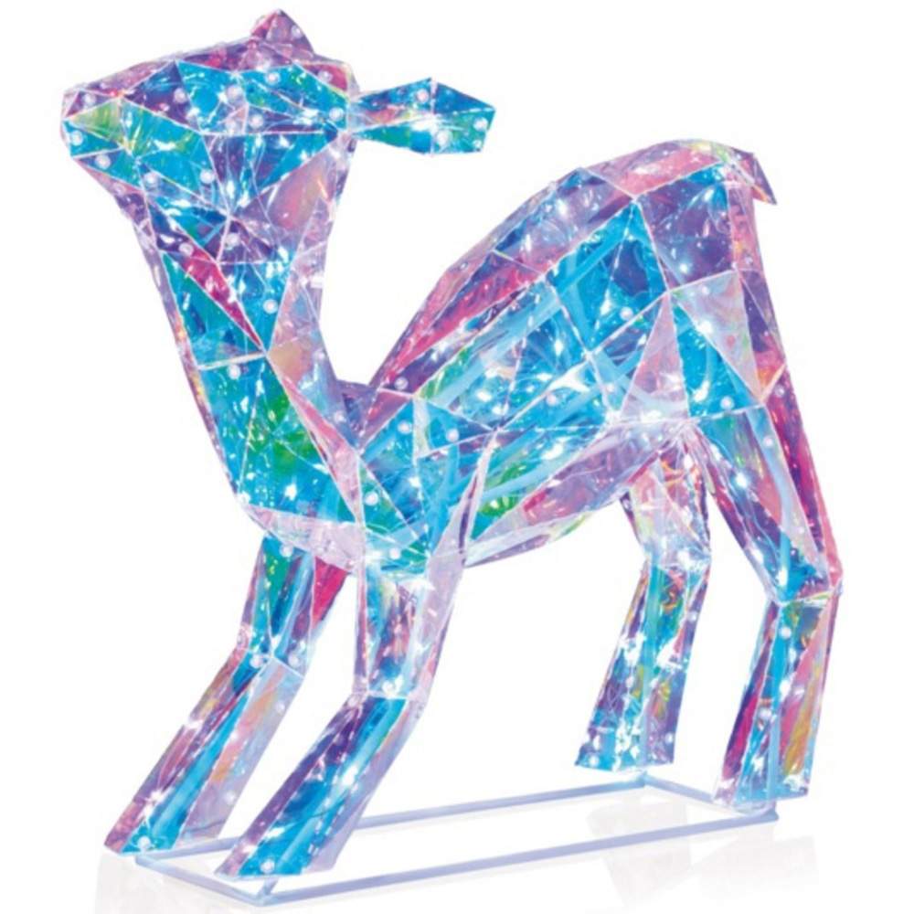 Samuel Alexander 100 White LED Standing Iridescent Fawn Christmas Decoration 40cm Image 2