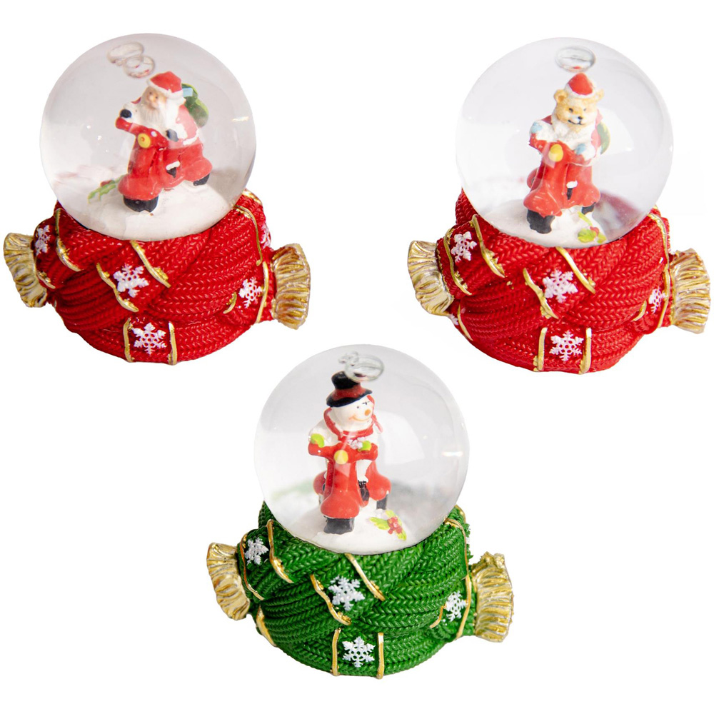 Single Shatchi Christmas Mini Snowglobe Water Ball Snow Dome in Assorted Style Image 1