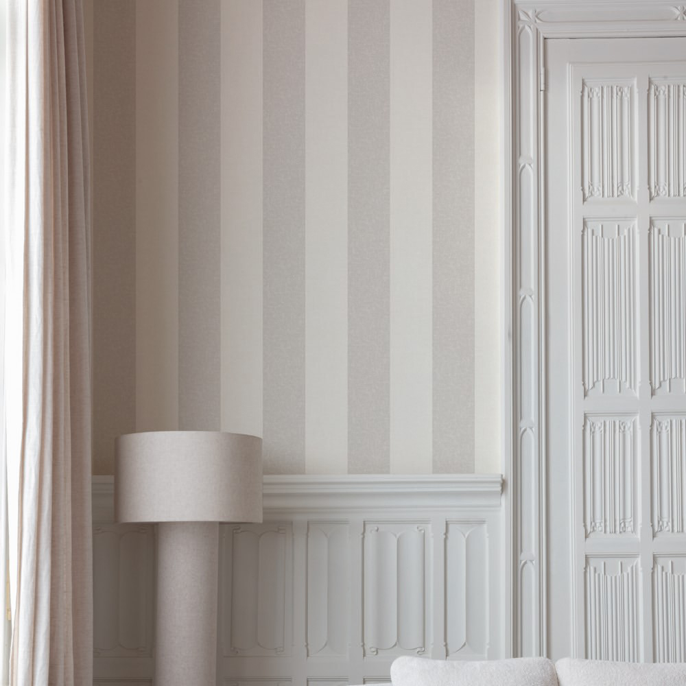 Grandeco Margritte Distressed Wide Textured Stripe Grey Wallpaper Image 3
