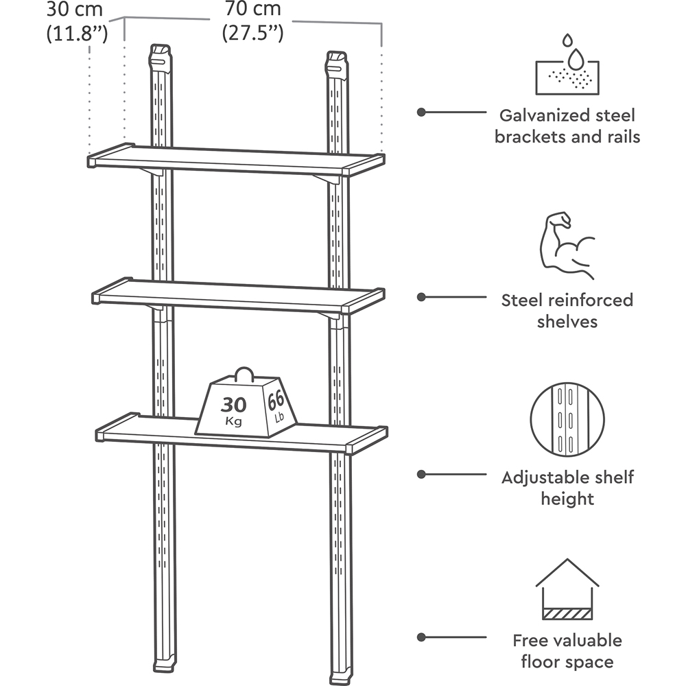 Keter Silver Shelving Kit 70cm Image 7