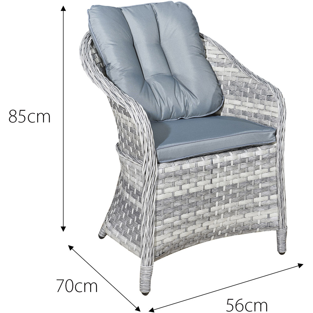 Oseasons Sicilia 4 Seater Dove Grey Rattan Dining Set Image 3