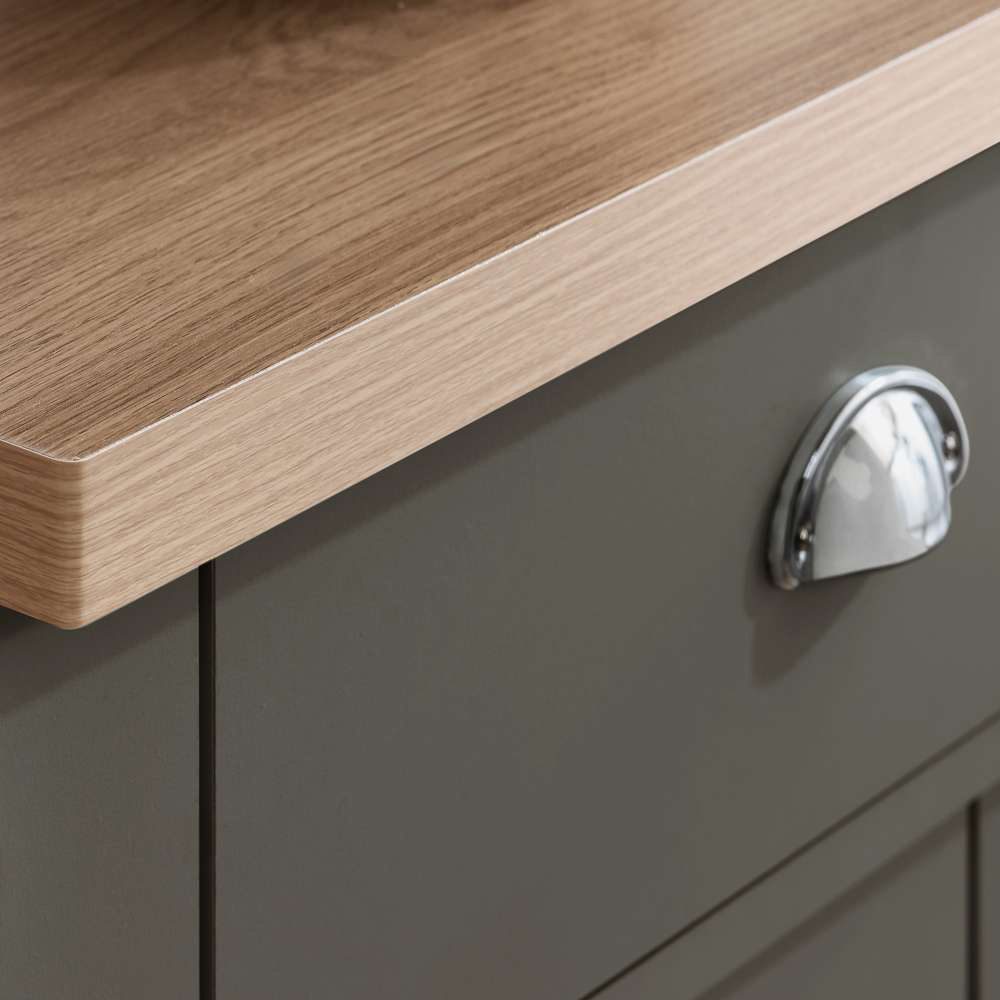 Birlea Highgate 2 Drawer Dark Grey and Oak Bedside Table Image 6