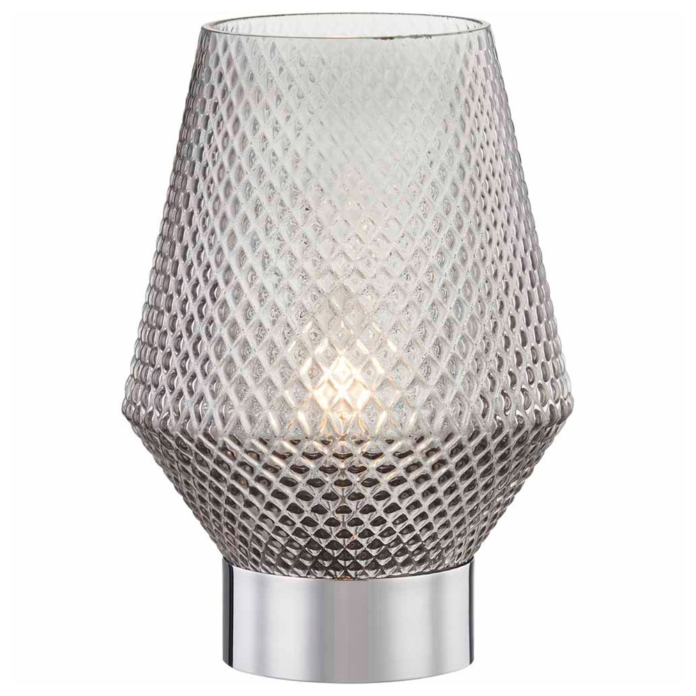 Wilko Grey Laura Glass Lamp Large Image 2