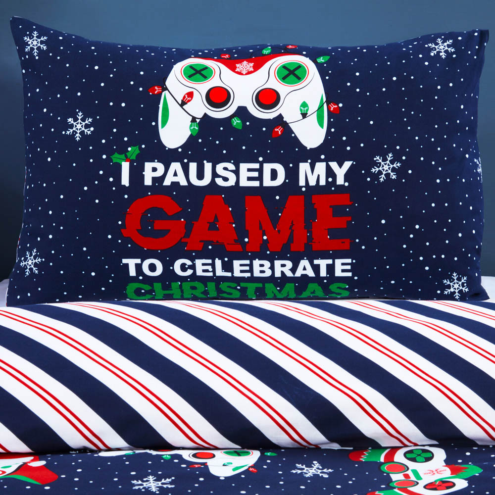 Christmas Gamer Duvet Set - Navy / Single Image 6