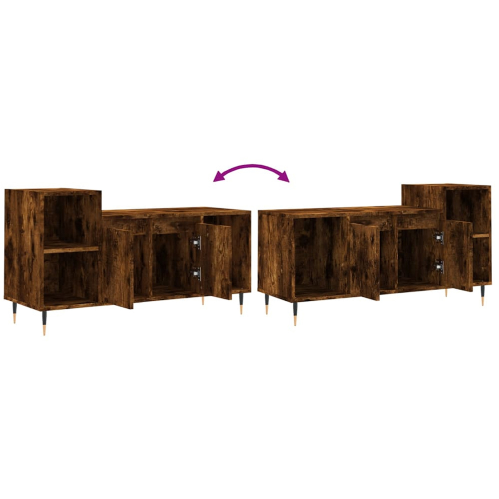 vidaXL 2 Door 3 Shelf Smoked Oak TV Cabinet Image 9