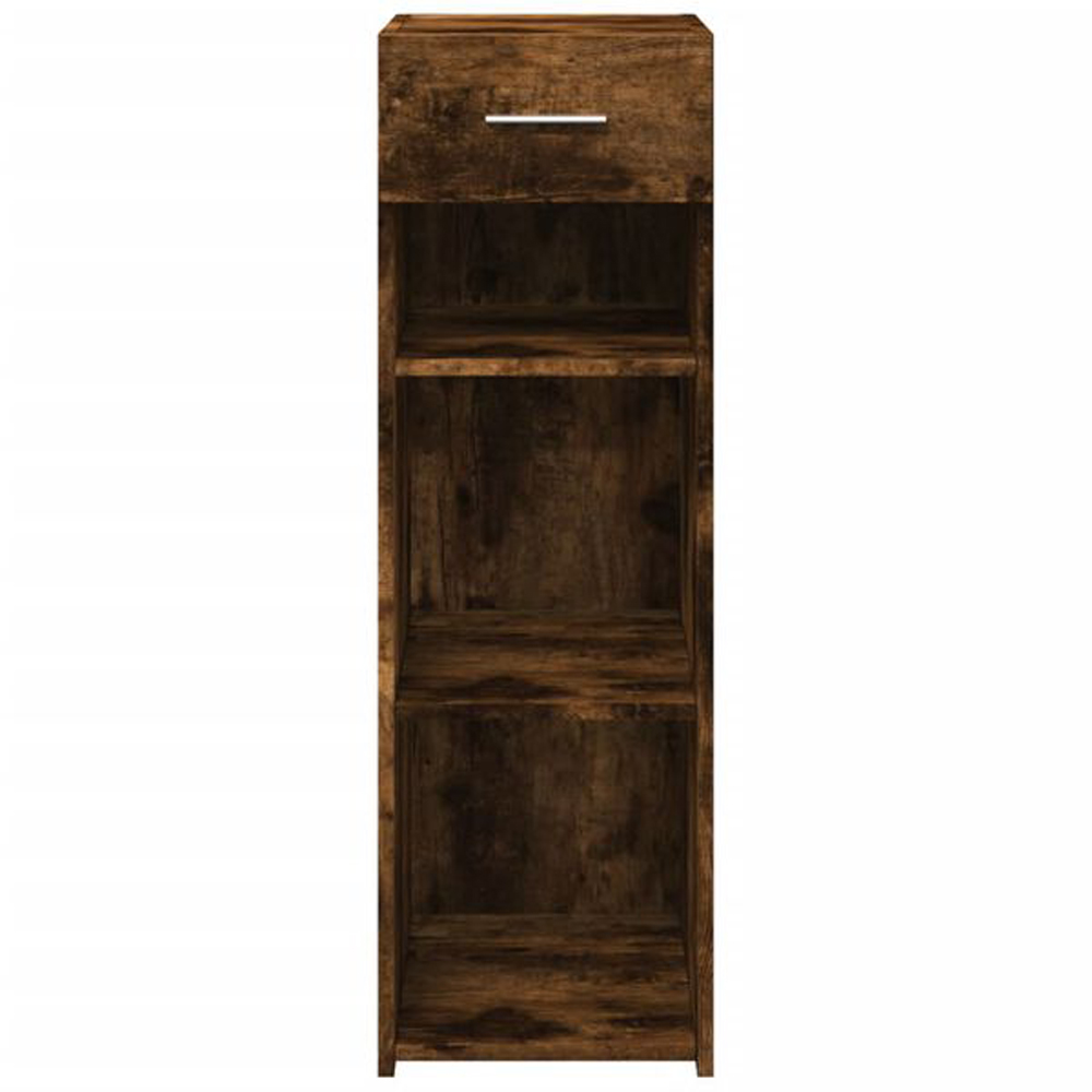 vidaXL Single Drawer 3 Shelf Smoked Oak Sideboard Image 3