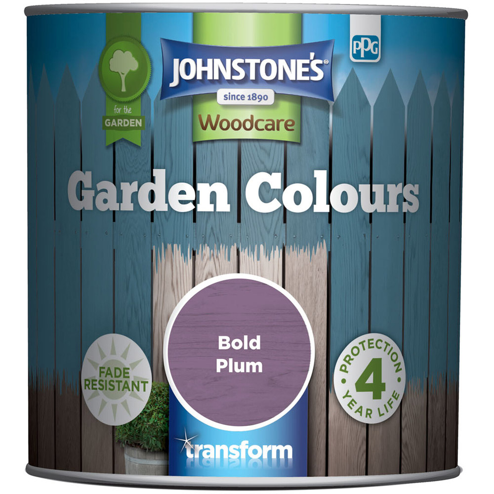 Johnstone's Woodcare Bold Plum Garden Colours Paint 1L Image 2