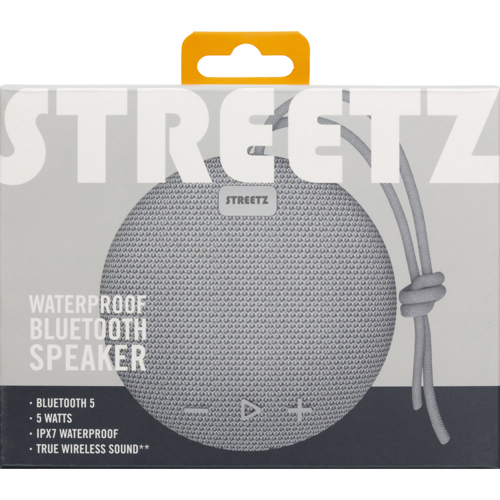 Streetz Grey Waterproof Bluetooth Speaker 5W Image 5