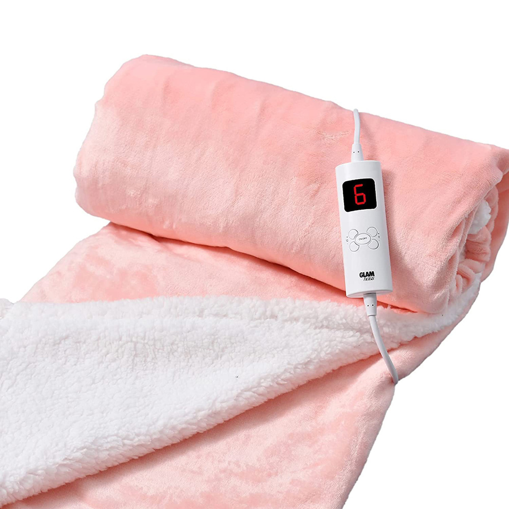 GlamHaus Light Pink Electric Throw Image 3