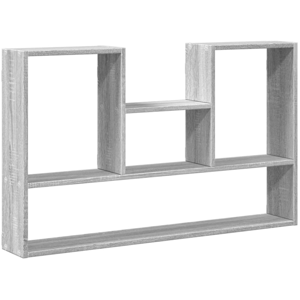 vidaXL 4 Open Shelf Grey Sonoma Wall Shelf Image 1