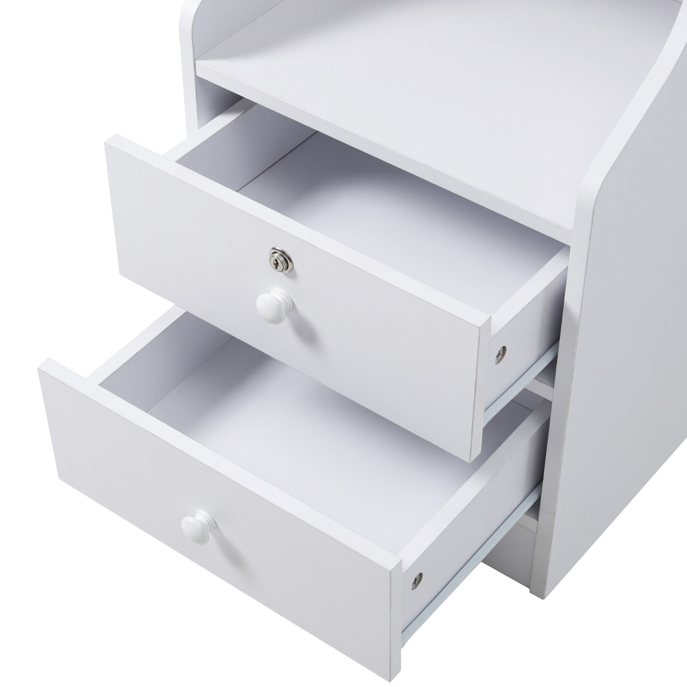 H&O Direct 2 Drawer 5 Shelf Slim Storage Unit with Lock Image 5