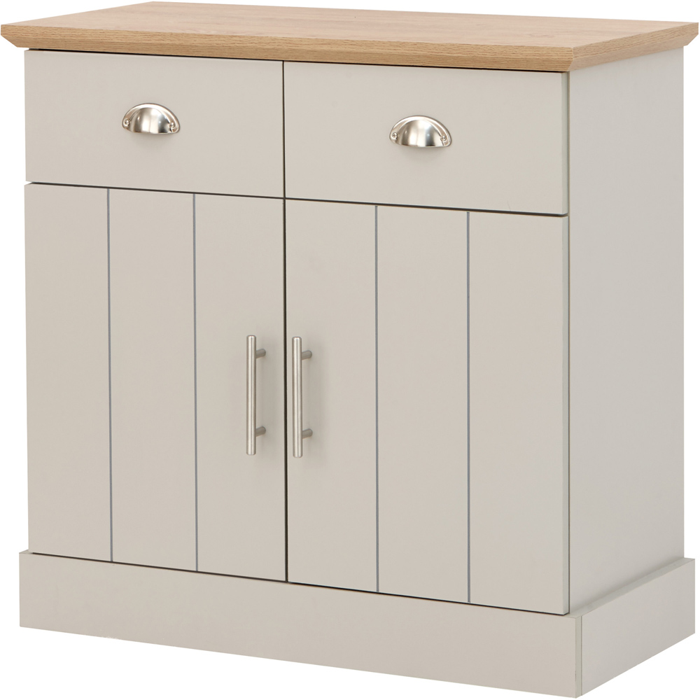 GFW Kendal 2 Door 2 Drawer Grey Compact Sideboard Image 2