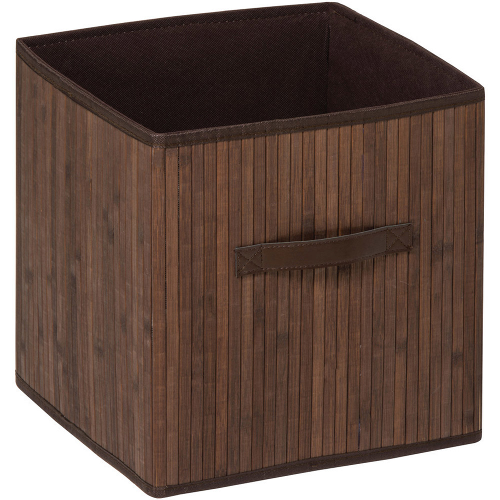 Premier Housewares Kankyo Dark Brown Bamboo Storage Box with Handles Image 1