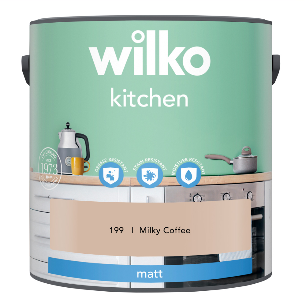 Wilko Kitchen Milky Coffee Matt Emulsion Paint 2.5L Image 2