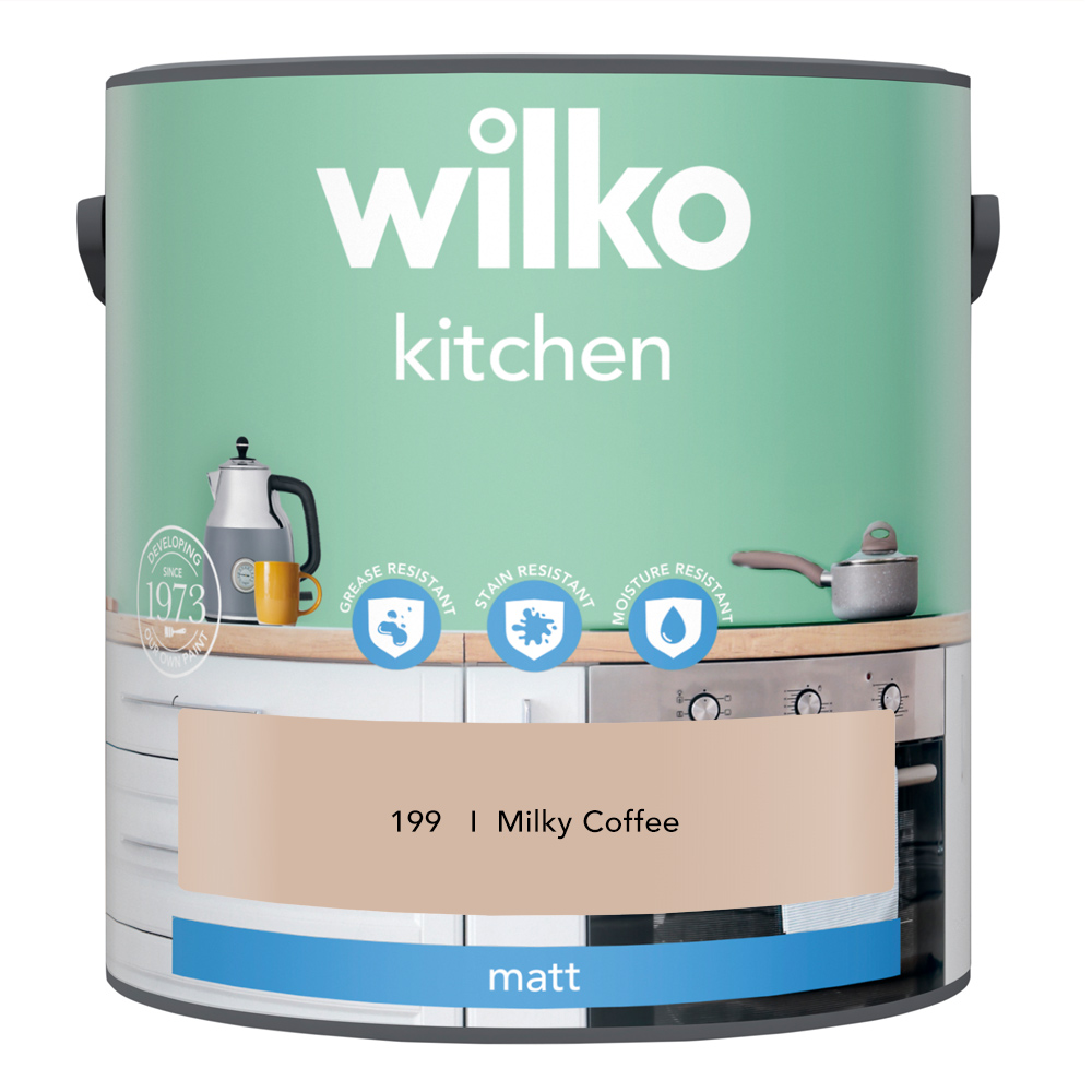 Wilko Kitchen Milky Coffee Matt Emulsion Paint 2.5L Wilko