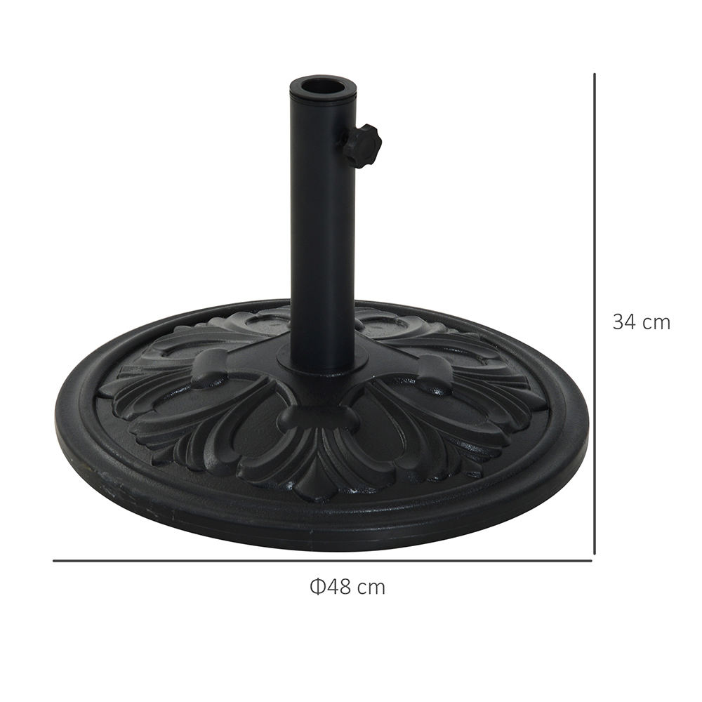 Outsunny 13kg Round Parasol Base Black Image 7