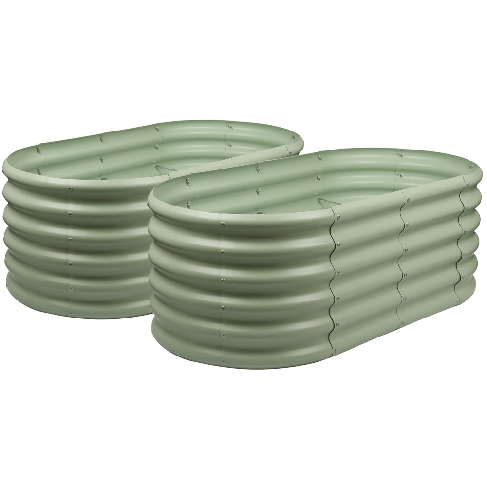 Harbour Housewares Green Rounded Raised Garden Bed - 120 x 60 x 45cm 2 Pack Image 1