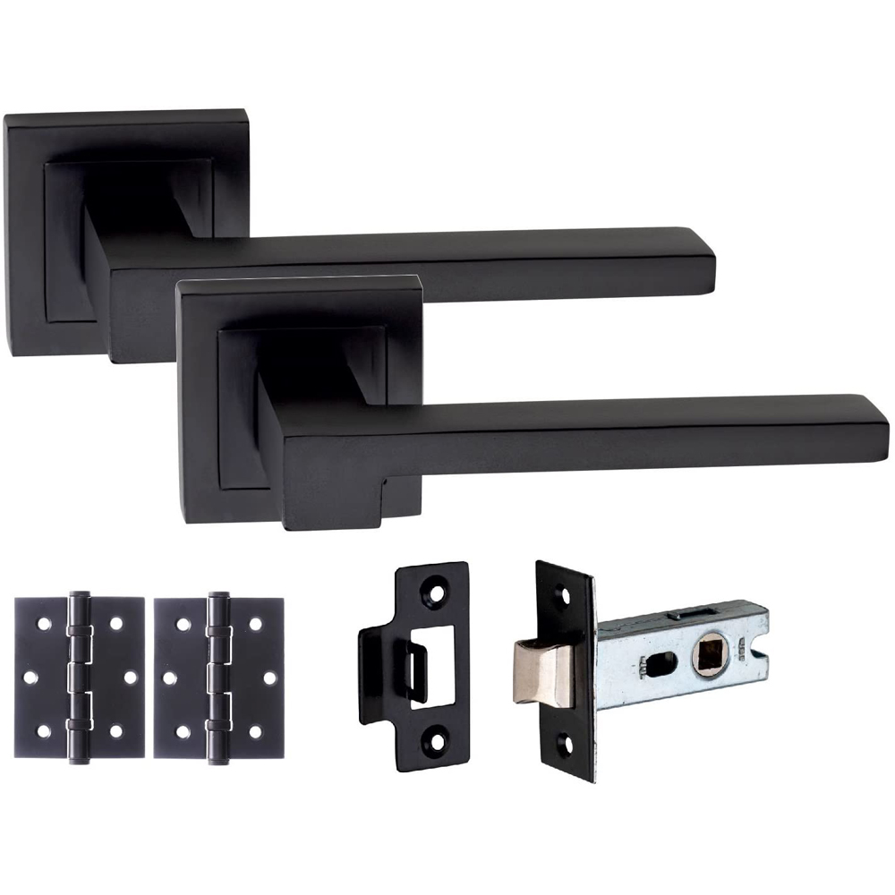 Golden Grace Matt Black Zeta Latch Handle Set 6 Pack Image 2