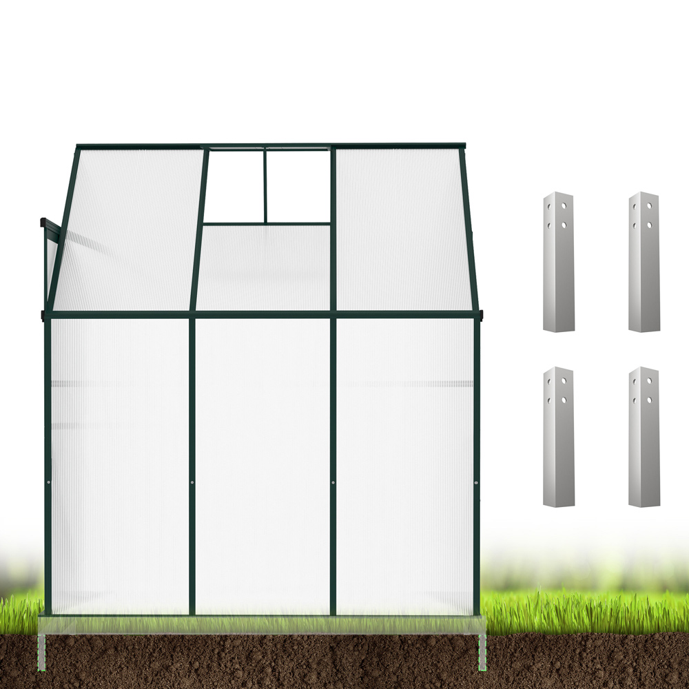 Outsunny Green Heavy Duty 4.2 x 6.3ft Walk-In Greenhouse Image 6