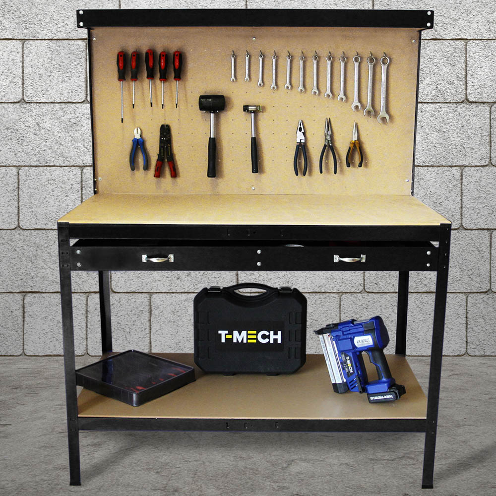 Monster Shop Black Workbench with Pegboard Image 2