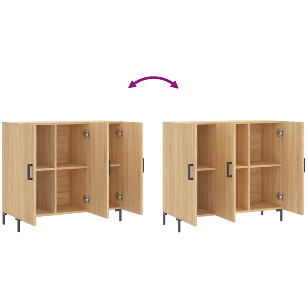 vidaXL 3 Door Sonoma Oak Sideboard Image 9