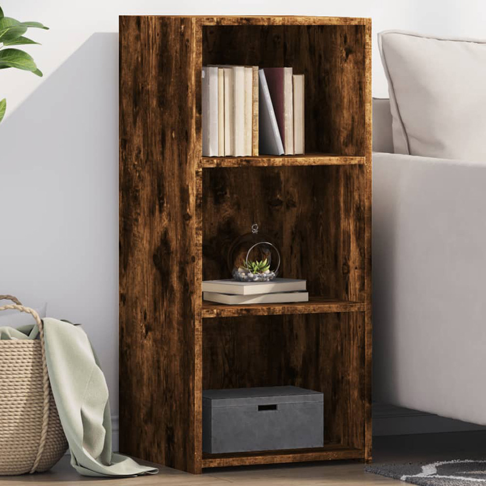 vidaXL 3 Shelf Smoked Oak Sideboard Image 1